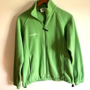 Women’s full zip fleece Columbia jacket green sz medium